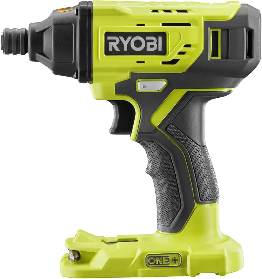 RYOBI 18 V ONE+ Akku-Schlagschrauber R18ID2-0 (max. Drehmoment 200 Nm, 1/4" Hex-Aufnahme, Schlagzahl 0-3.600 min-1, LED-Beleuchtung, inkl. Schlagbits, Vierkant-Adapter, ohne Akku & Ladegerät)