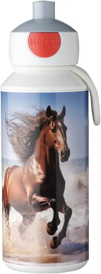Mepal - Trinkflasche Pop-up Campus - Wasserflasche - Auslaufsichere Flasche für die Schule - Wiederverwendbar - BPA-frei & Spülmaschinenfest - 400 ml - Wild Horse