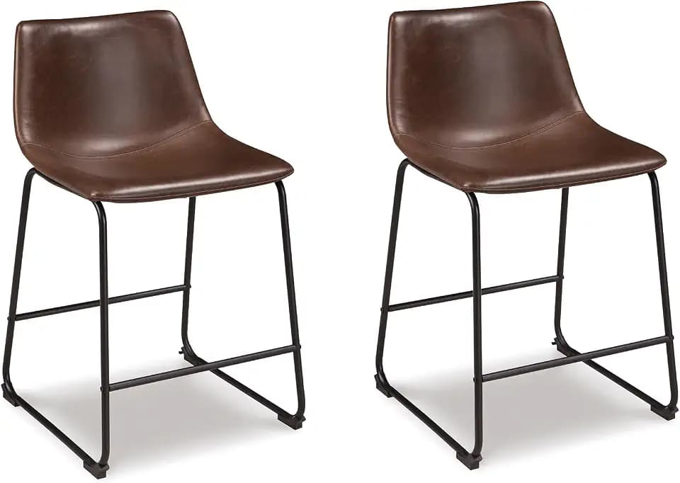 Signature Design by Ashley Counter Height Bar Stools, Set of 2, Brown