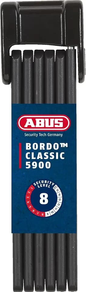 ABUS Faltschloss Bordo Classic 5900/90 ST mit Schlosstasche - Fahrradschloss aus gehärtetem Stahl - ABUS-Sicherheitslevel 8