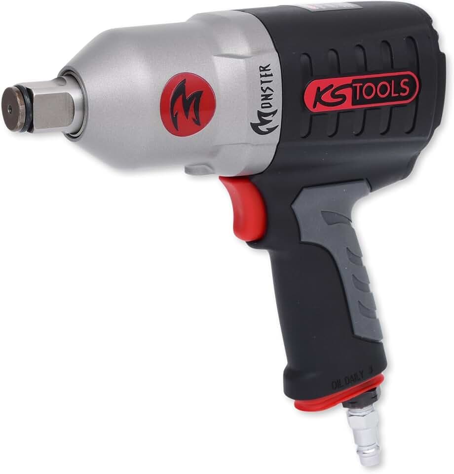 KS Tools Hochleistungs Schlagschrauber Druckluft MONSTER 3/4" 515.3785 I 3-fache Drehmomentvorwahl 510, 680, 931 Nm mit max. Löse-Drehmoment 1690 Nm I Zum Anziehen & Lösen von Schrauben