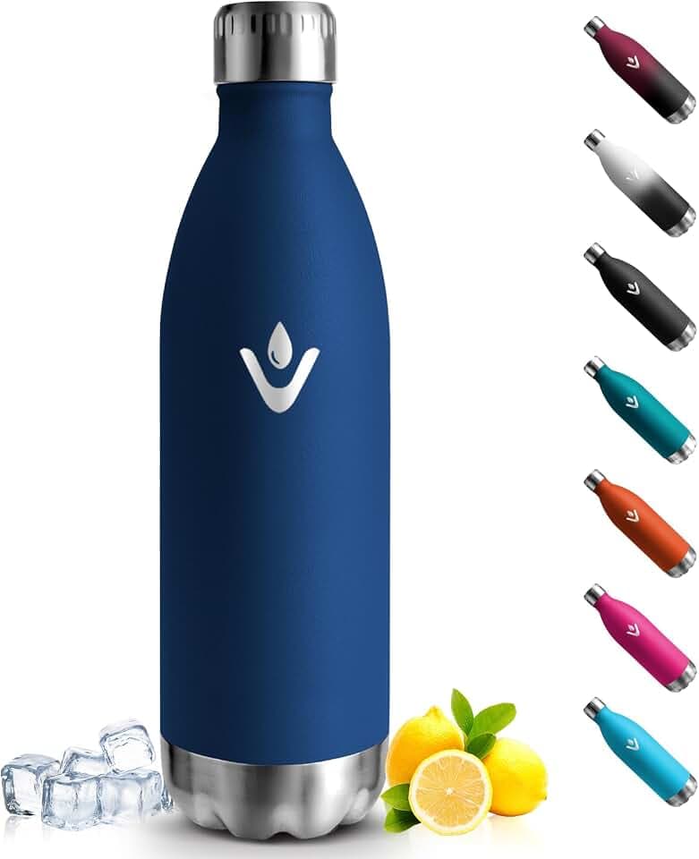 Trinkflasche Edelstahl 1000ml - Thermosflasche, BPA-Frei, Wasserflasche Sport - Auslaufsicher Wasserflasche,Trinkflasche Kohlensäure Geeignet, Thermoskanne für Fitness, Gym, Fahrrad