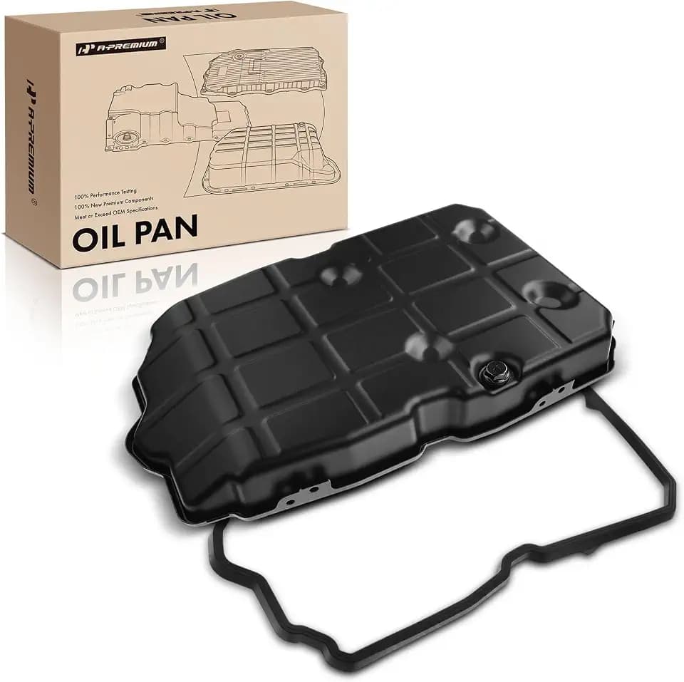 A-Premium Transmission Oil Pan with Drain Plug & Gasket