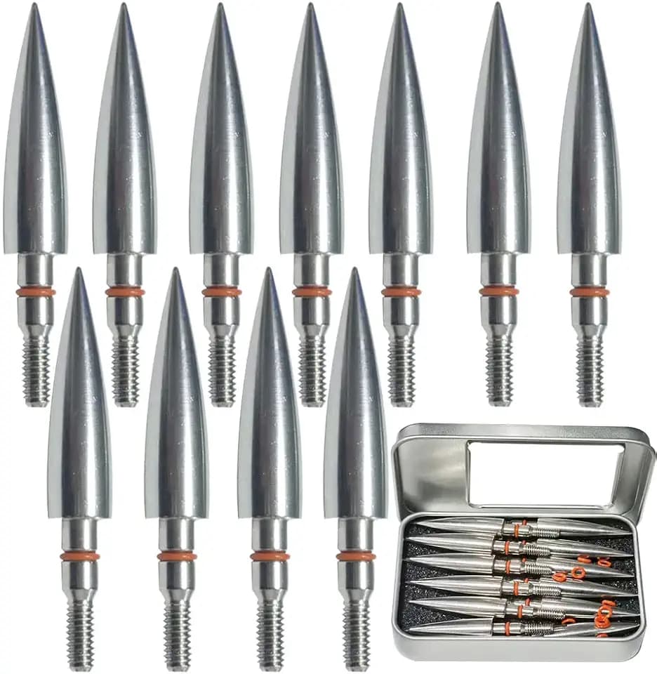 100/125/150/200/300 Grains Archery Field Points Practice Field Tips, Archery Target Practice Hunting Arrow Tip for Recurve, Compound Bow Crossbow, Stainless Steel Screw in Broadheads