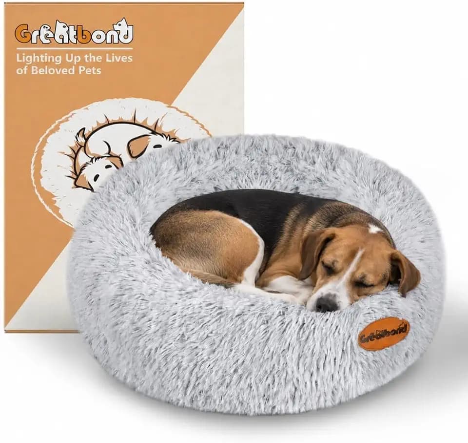 Calming Dog Bed Medium Size Dog Donut Washable Pet Bed,31.5''