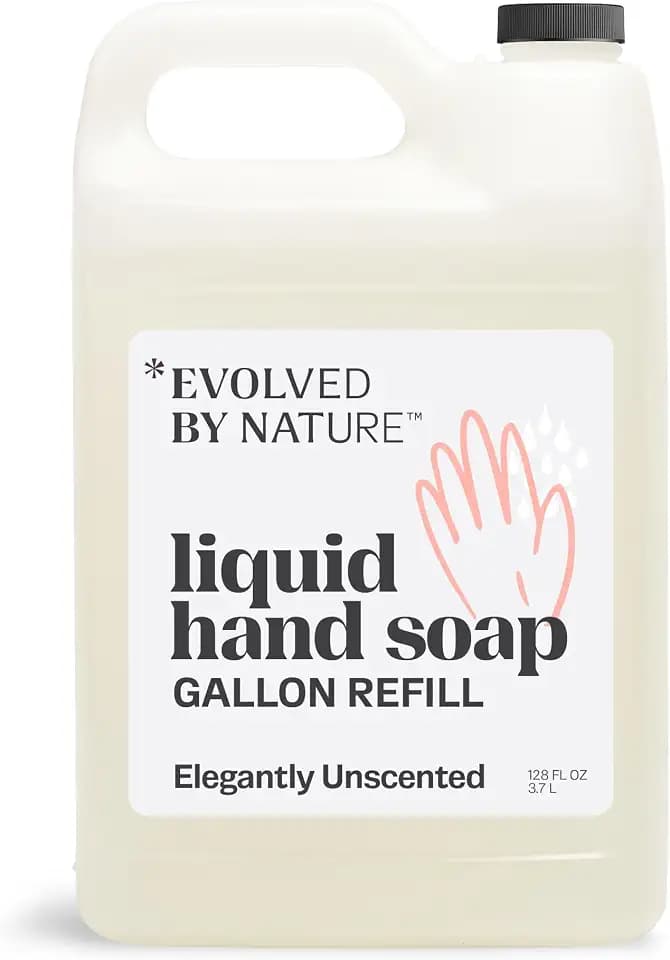 EVOLVED BY NATURE Liquid Hand Soap Refill, 128 Oz, Unscented, Biodegradable Formula