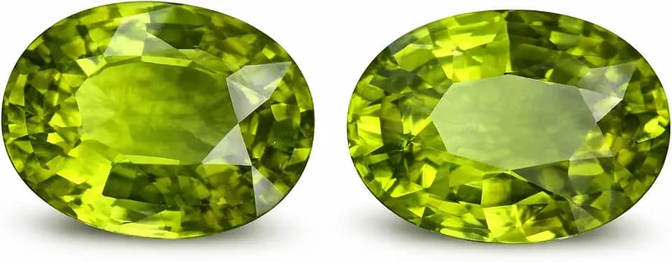 Faceted 6x8mm Oval Shape AAA Quality Gemstone Pair, Natural Peridot Stone, Pair For Making Earrings & Other Jewelry.