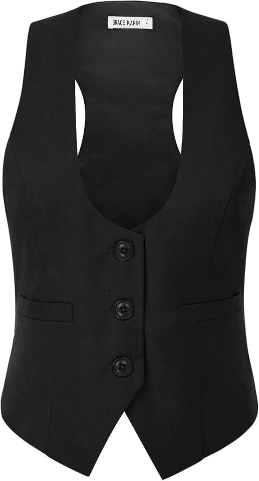 GRACE KARIN Damen Moderne Weste elegant Weste Outdoor Causal Weste