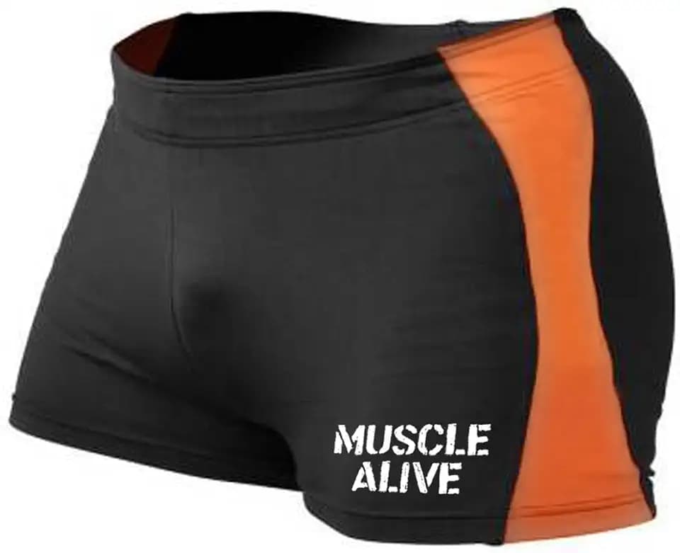 Muscle Alive Herren Fitnessstudio Enge 4 Inseam Bodybuilding Kurze Hose