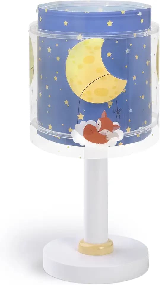 Dalber Kinder Tischlampe Nachttischlampe Nachtlicht Moon Dreams Tiere Wolken Sterne Mond, 76631, G4-4W LED - Glühbirne enthalten, Blau