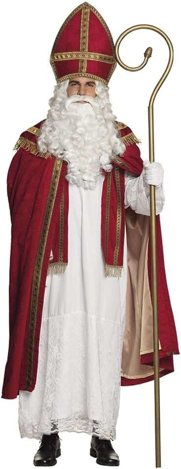 Boland 56840 - Kostüm Sankt Nikolaus, Gr. L/XL, Gewand, Umhang und Mütze, Weihnachtsmann, Bescherung, Weihnachten, Kostüm, Karneval, Mottoparty