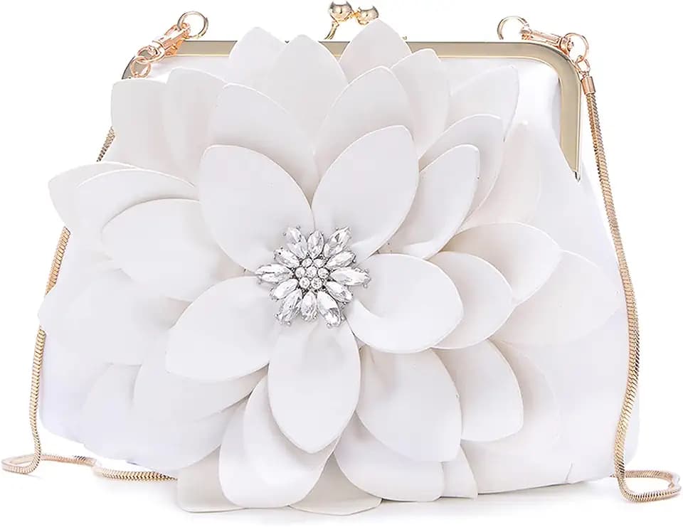SUNROLAN Women's Evening Clutches Formal Purses Handbags Sparkling Wedding Party Handbag for Bride Small Purse with Chain
