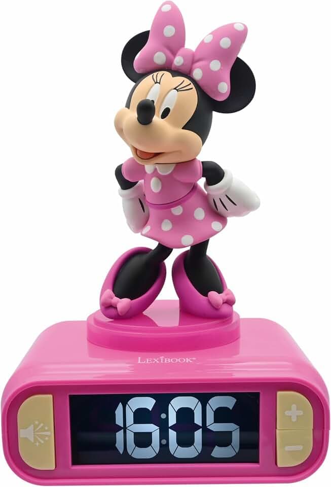 LEXiBOOK, Minnie Nightlight Alarm Clock, RL800MN