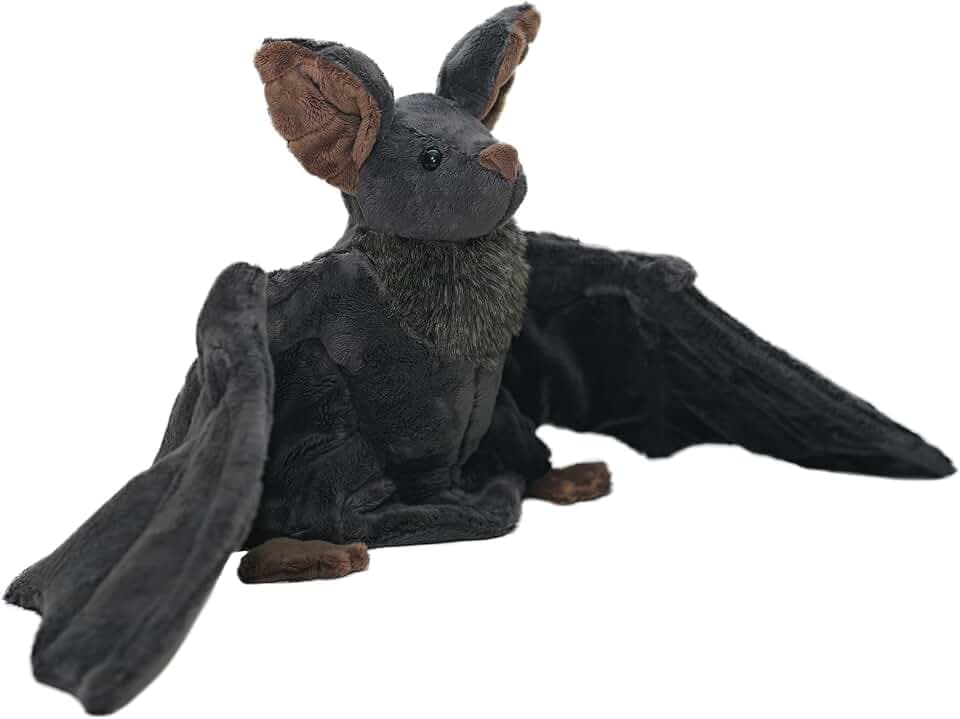 Enivtfz Goth Bat Plush Creepy Gothic Bat Stuffed Animal Lifelike Large Bats Plushie Soft Hugging Plush for Halloween Easter Christmas Valentines Birthday Gift 12inch