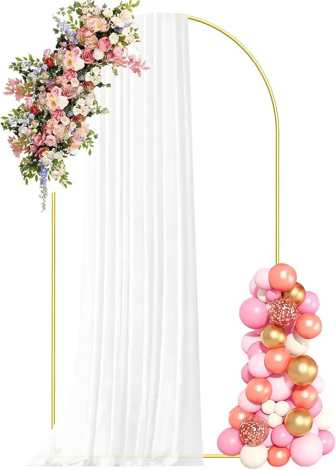 7.2FT Metal Arch Backdrop Stand, Gold Balloon Arch Stand for Wedding Party