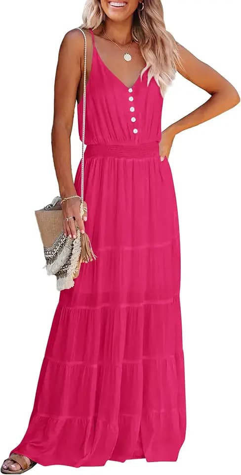 PRETTYGARDEN Women's Spaghetti Strap Summer Maxi Dress