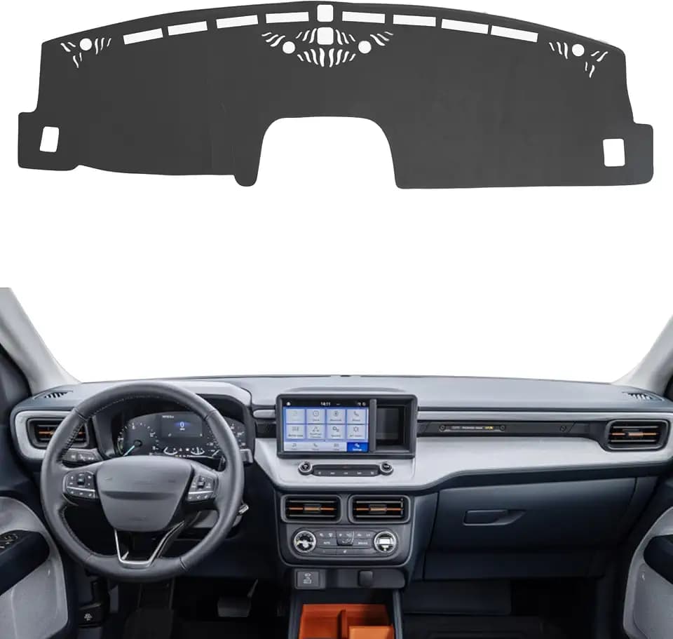 Dash Cover Mat Custom Interior Center Console Compatible with Ford Maverick 2022 2023 Dashboard Cover Pad Carpet Protector (Gray)