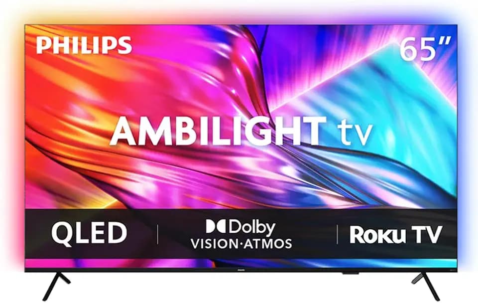PHILIPS 65 Inch 4K QLED Smart Roku TV, UHD 2160p, Ambilight TV, 7985 Series