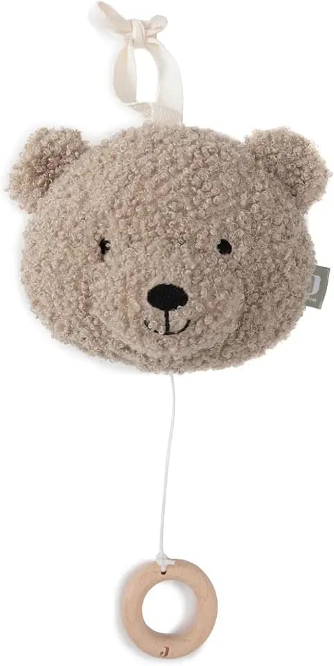 Jollein Spieluhr Baby Teddy Bear - Olive Green - Stoff Musikanhänger - Für Mädchen und Jungen - Baby Musikspielzeug - Kuscheltier mit Musik