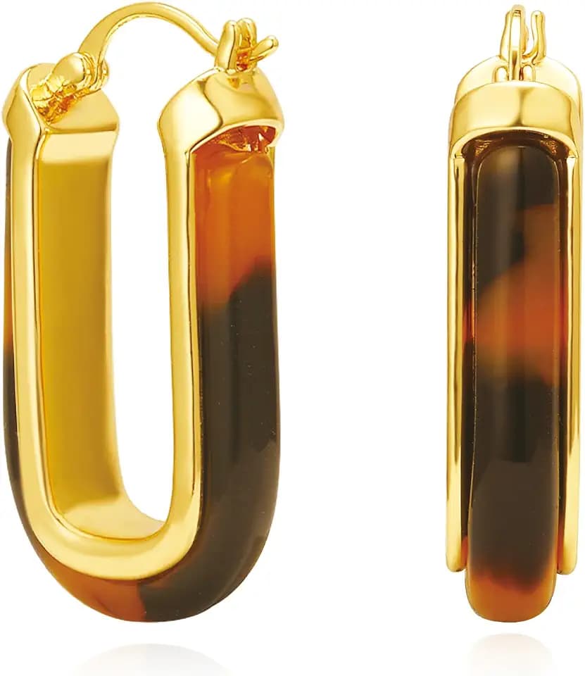 Dr's gift Leopard Tortoise Shell Hoop Earrings for Women