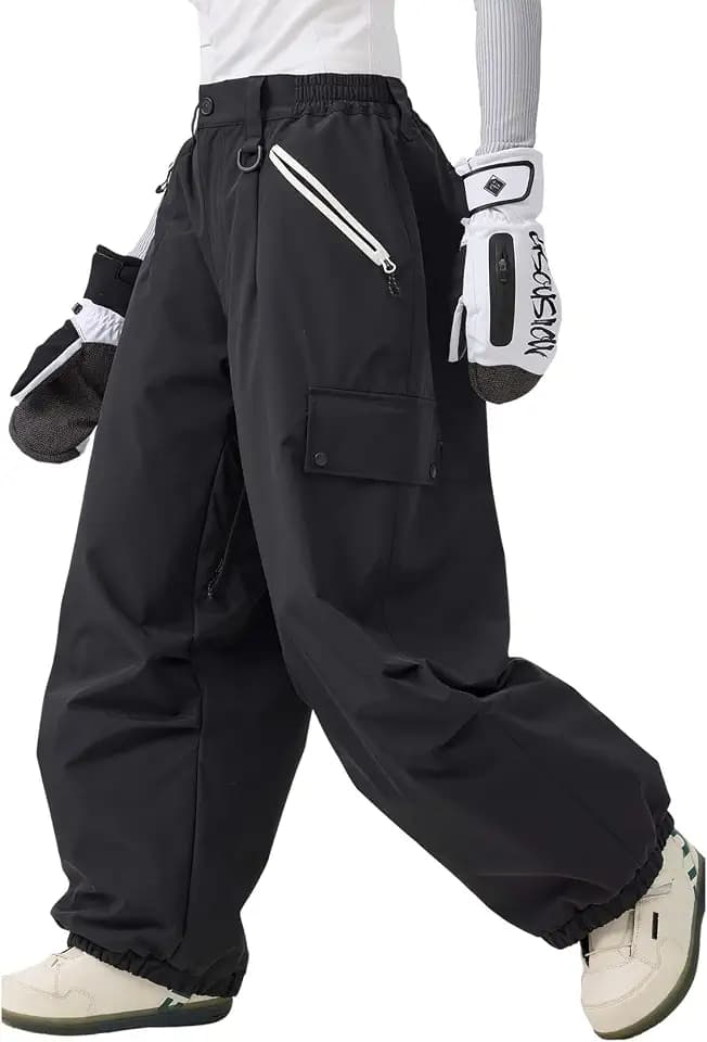 GSOU SNOW Herren Damen Baggy Skihose Abriebfest Weite Snowboardhose