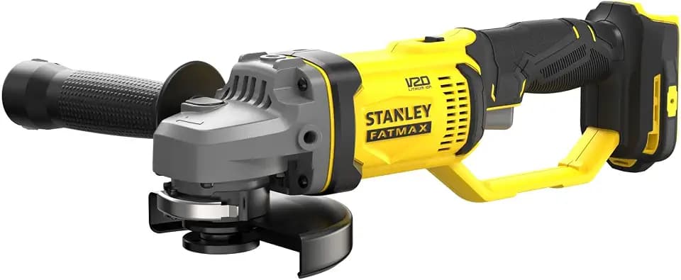 Stanley FatMax 18V Akku-Winkelschleifer SFMCG400B (125 mm Scheiben-ø, für alle Standard-Trenn,- Schleif- und Schrupparbeiten, 3-Positionen-Zweithandgriff, Lieferung ohne Akku und Ladegerät)