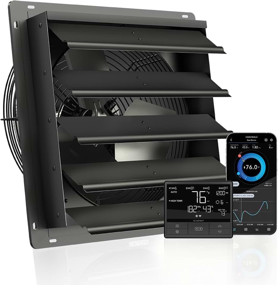 AC Infinity AIRLIFT T16 Wandventilator 400mm mit Klima-Controller