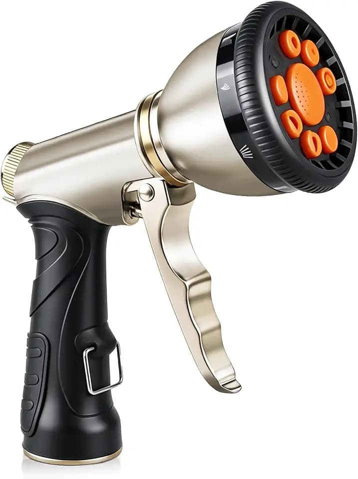 ARXIVE 9-Pattern Brass Hose Nozzle, High Pressure Leakproof Water Sprayer