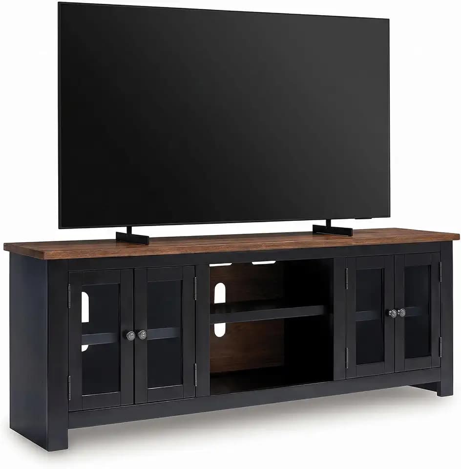Signature Design by Ashley 76" TV Stand for 87" TVs, 2-Tone Farmhouse
