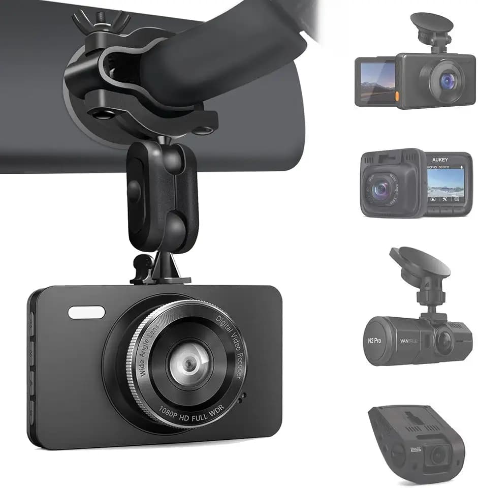 Sportway S80 Mirror Dash Cam Mount Holder, 100% Secure 360° Adjustable View