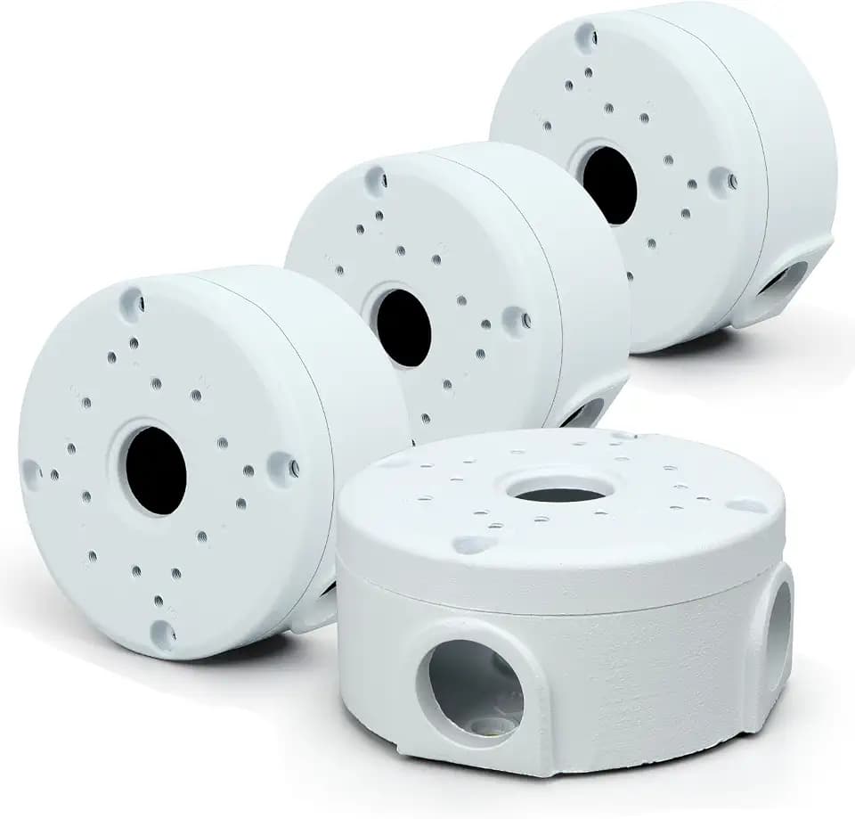 Kamera-Anschlussdose,4 PCS Halbkugelförmige Versteckte Box Webcam Ständer,Aluminium wasserdichte Anschlussdose für Überwachungskamera,Überwachungskamera-Montagebox