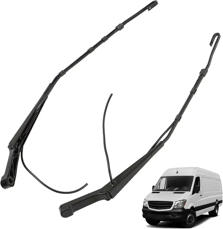 2-Pack Front Left and Right Windshield Wiper Arm Black Replacement for 2004-2006 Sprinter 2500 3500 9018200044 9018200144