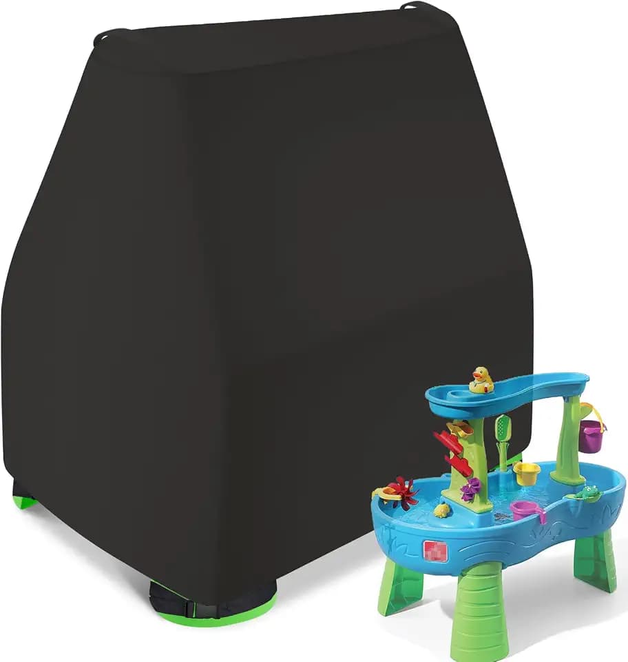 Kids Water Table Cover, 600D Thick Fabric for Step2 Rain Showers Splash Pond Water Table, Waterproof Dust Proof Anti-UV Outdoor Toys Covers Heavy Duty 600D - Cover Only