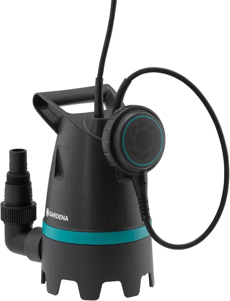 Gardena Schmutzwasser-Tauchpumpe 9200 Basic: Elektrische Tauchpumpe mit Fördermenge 9200 l/h, Schwimmschalter mit Dauerlauffunktion (9007-47)