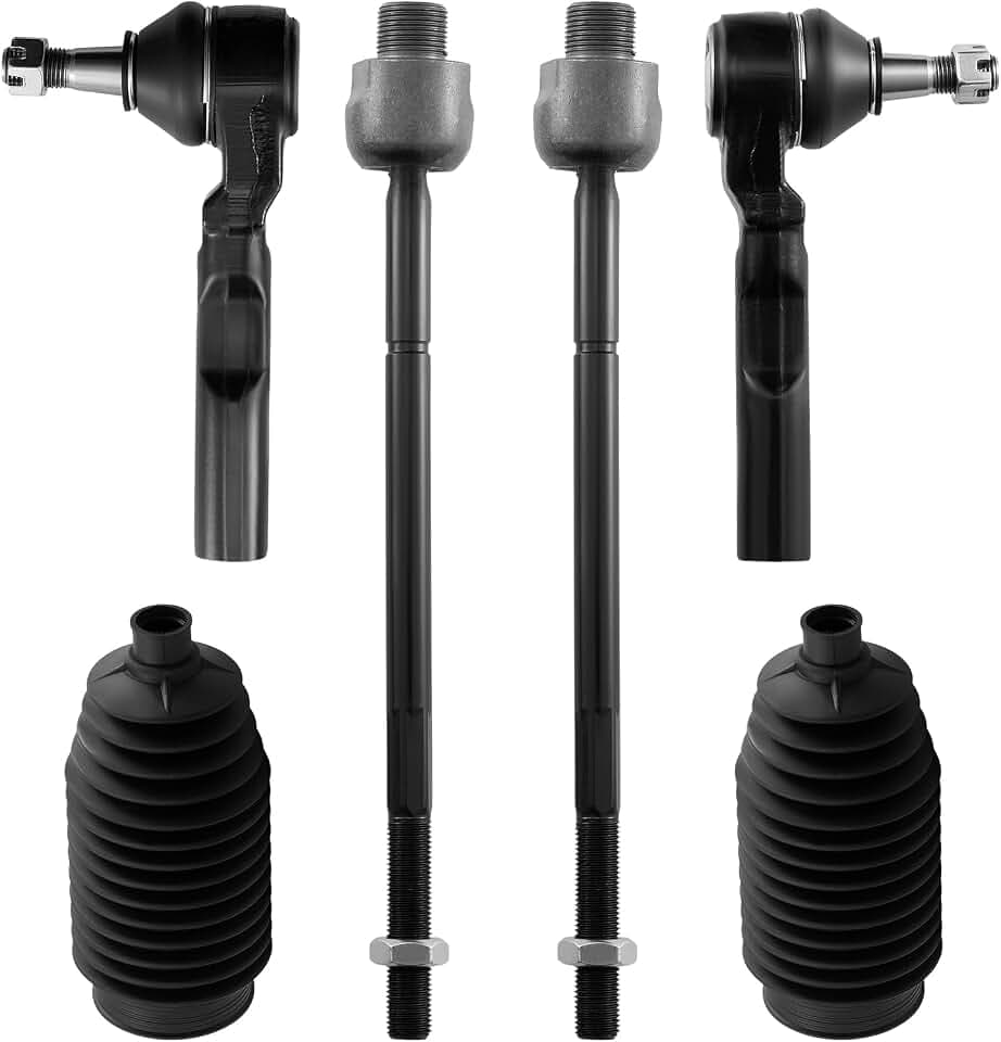 BDFHYK 6PC Inner Outer Tie Rods w/Boots for Chevy Silverado 1500 99-06