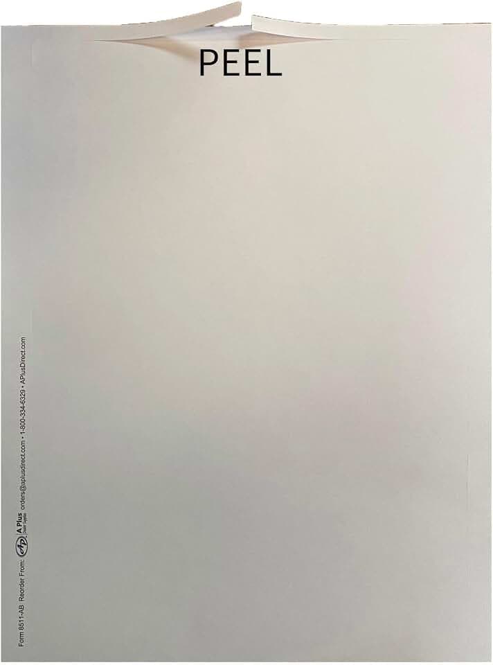 Plain White Addendum Car Window Stickers with Adhesive (Blank) (8.5 inches x 11 inches) #8511 (P7*) (250)