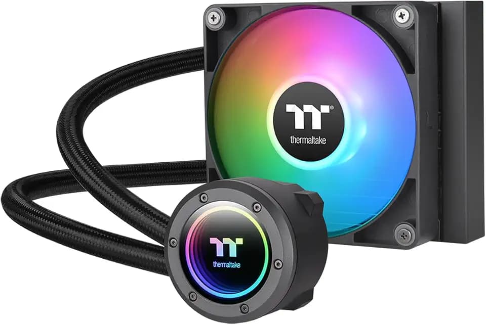 Thermaltake TH120 ARGB Sync V2 CPU Liquid Cooler/AlO Liquid Cooling/Fan 120mm*1/PWM 500~2000 RPM/Mirror Waterblock/MB ARGB Sync Control, CL-W360-PL12SW-A , Black