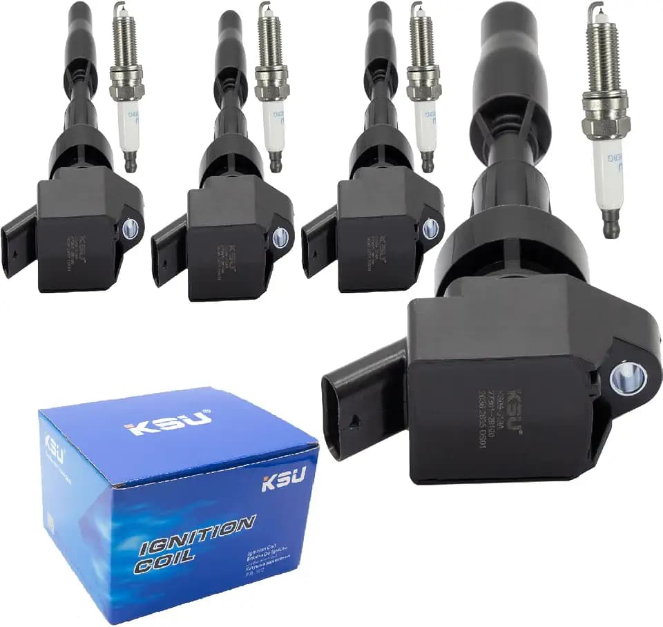 KSU Ignition Coil Pack Spark Plug for Kia Forte 1.6L L4 Turbocharged 2016 2017 2018 2019 2020 2021 2022 2023 uf817 27301-2B120