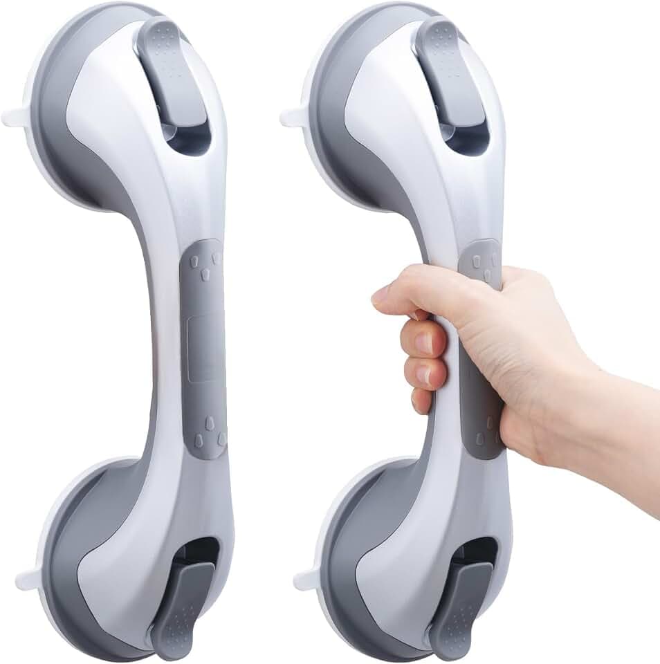 TAILI Haltegriff Dusche ohne Bohren, MAX HALT 110KG, 31CM, Silber, 2er-Pack