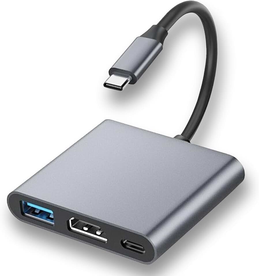 USB-C zu HDMI Adapter 3 in 1 - 4K HDMI + USB 3.0 + PD Häfen - Kompatibel Mit MacBook, Switch, iPad Pro, iPhone 15, Samsung Galaxy S8/S9, HDTV