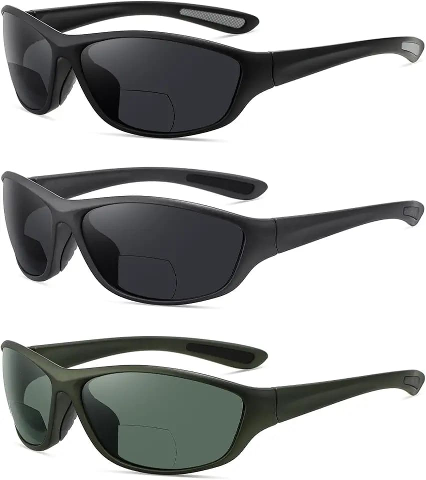 LKEYE Bifocal Reading Sunglasses Men Women Sports Style Sun Reader Wrap Around Build-In UV Protection Driving glasses LK6092