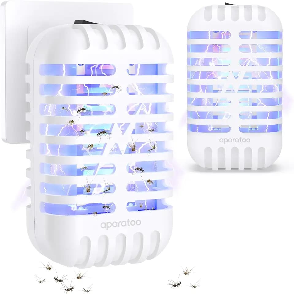 2 Pack Mückenstecker, Insektenvernichter Elektrischer mit UV-Licht, Mückenlampe für Mücken Fliegen Motten, Elektrischer Insekten-Schutz für Mücken, Motten, Fliege, Spinnen