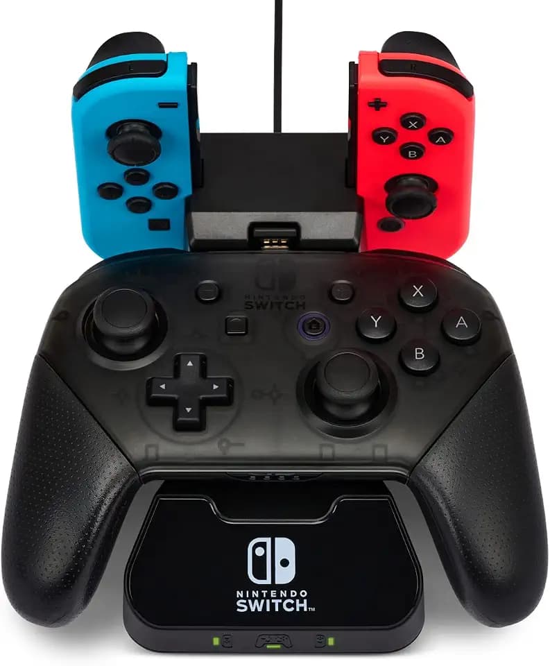 PowerA Controller Charging Base for Nintendo Switch, Black, Wireless Controller charging, Charge, rechargeable battery, Nintendo Switch, Joy-Con Charging, PowerA Wireless Charging