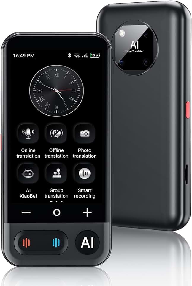 Language Translator Device No WiFi Needed, 150+ Languages Upgraded Translator Support ChatGPT, Instant Translator Support Offline/Recording/Photo/AI/Voice Translation Real Time for Travel Business