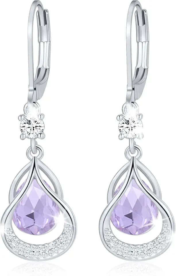 Earrings -Dangle Earrings for Women 14K Gold Plated Drop Birthstone Earring