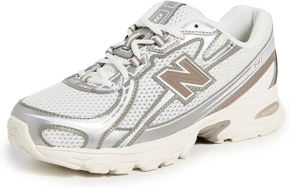 New Balance Unisex 740 Sneakers, White/Brown, 10.5 US Women/9 US Men