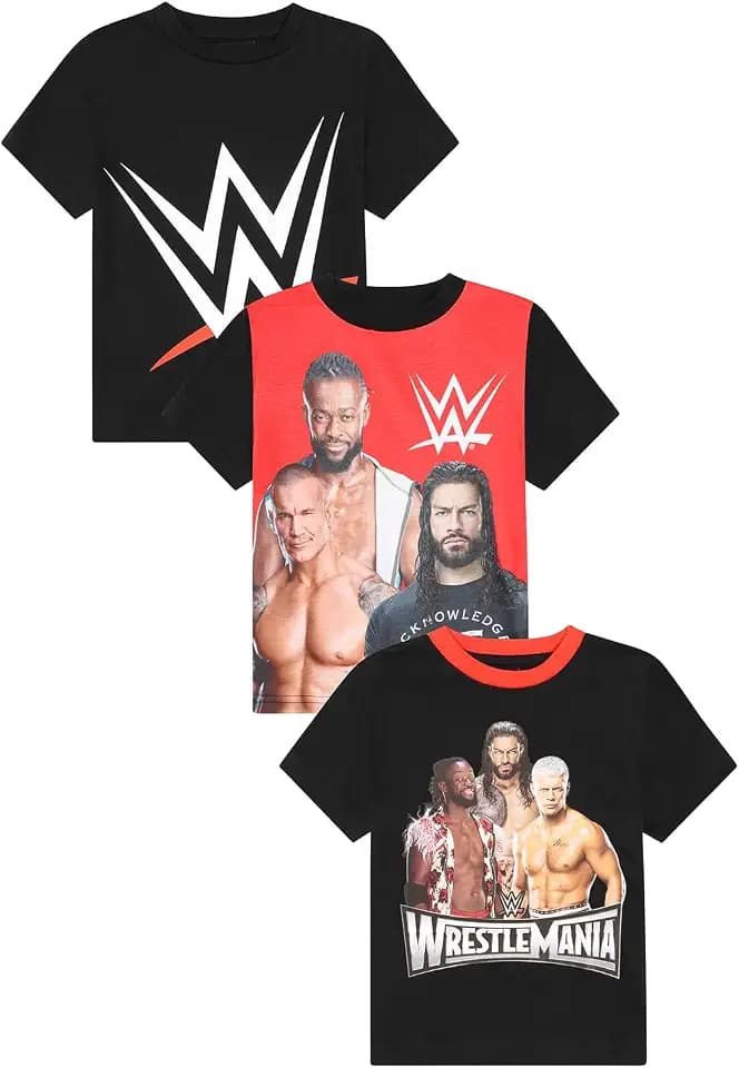 WWE Jungen T-Shirt für Kinder, World Wrestling Entertainment, Multipack, 3er-Pack