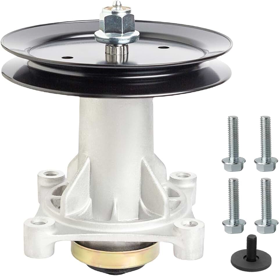 532187292 192870 187292 532192870 587819701 Spindle Assembly with 195945 Pulley for 42 46 48 54 Inch Mower Decks Husqvarna yth22v42 yth22v46 yth24v48 Craftsman YT3000 YT4000 YS4500 (1-Pack)