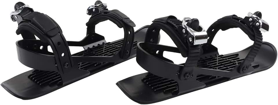 Mini Short Ski Skates, Portable Snow Skate mit Einstellbarer Bindung für Männer Frauen Erwachsene Anfänger, Schnee-Ski-Schuh für Skifahren, Winter-Outdoor-Sport, Schlittschuhe (Schwarz)