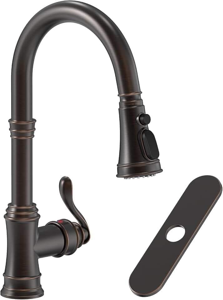 Oil Rubbed Bronze Kitchen Faucet with Pull Down Sprayer 3 Spray Modes